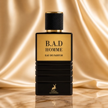 Parfum Arăbesc B.A.D. Homme Maison Alhambra 100 ml, Apă de Parfum Bărbați, Inspirat Bad Boy Carolina Herrera, Aromă Oriental Condimentată Ambrată cu Piper Alb, Bergamotă, Piper Negru, Cedru, Salvie, Boabe de Tonka, Cacao și Lemn de Ambră Amberwood - Img 2