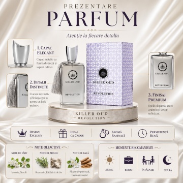 Parfum Arăbesc Bărbați Killer Oud Revolution Paris Corner, 100 ml, Apă de Parfum, Inspirat Reflection Man Amouage - Img 3