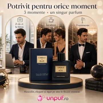 Parfum Arăbesc Canale Di Blue Parfum Intense Fragrance World 100 ml, Apă de Parfum Bărbați, Aromă Aromatică Fresh Lemnoasă cu Citrice, Grepfrut, Iasomie, Mentă, Piper Roz, Labdanum, Cedru, Lemn de Santal, Tămâie, Olibanum, Vetiver și Nucșoară - Img 6