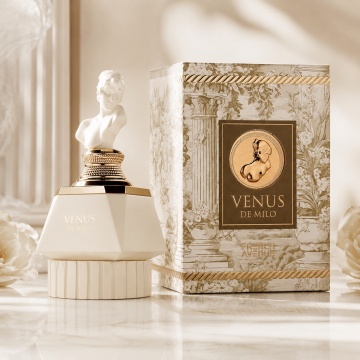 Parfum Arăbesc Damă Venus De Milo French Avenue 100 ml, Apă de Parfum, Inspirat de Stellar Times Louis Vuitton, Aromă Florală Luminoasă și Catifelată cu Flori Albe, Citrice, Vanilie, Caramel, Mosc, Note Pudrate, Ambră, Lemn de Cedru și Note Calde
