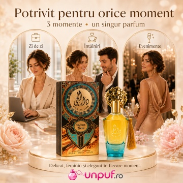 Parfum Arăbesc Dar Al Hae New Ard Al Zaafaran 100 ml, Apă de Parfum Damă, Aromă Ambrat Lemnoasă Inspirată de Black Perfecto - Img 6