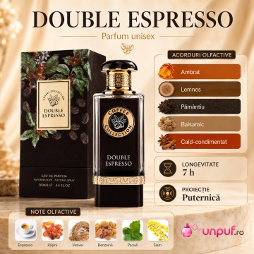 Parfum Arăbesc Double Espresso Fragrance World 100 ml, Apă de Parfum Unisex, Damă și Bărbat, Aromă Gurmandă de Cafea cu Espresso, Boabe de Cafea, Lapte, Cacao, Caramel, Tonka, Mosc și Vanilie - Img 8