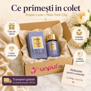 Parfum Arăbesc Emper Luxe New York City 100 ml, Apă de Parfum Unisex, Damă și Bărbat, Inspirat New York Giorgio Armani, Aromă Oriental Ambrată Fresh Woody cu Citrice, Condimente, Șofran, Rășini, Flori Albe, Note Balsamice, Cedru, Ambră, Mosc și Vanilie - Img 4