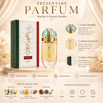 Parfum Arăbesc Emper Zephyr Naxen 100 ml, Apă de Parfum Unisex, Damă și Bărbat, Inspirat Naxos, Aromă Aromatic Orientală Caldă și Dulce cu Citrice, Condimente, Lavandă, Lămâie, Miere, Iasomie Sambac, Scorțișoară, Tutun, Tonka și Vanilie - Img 3