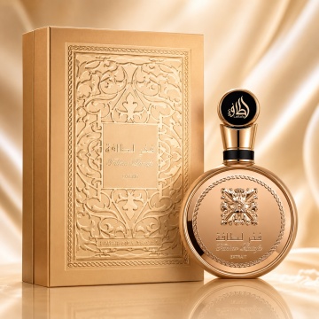 Parfum Arăbesc Fakhar Extrait Gold Lattafa Pride 100 ml, Apă de Parfum Bărbat, Aromă de Pielărie cu Tuberoză, Note Florale, Rășină, Pin, Note Animalice, Ambră și Mosc