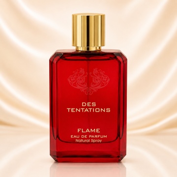 Parfum Arăbesc Fragrance World Des Tentations Flame 100 ml, Apă de Parfum Bărbați, Aromă Oriental Condimentată, Intensă și Seducătoare, cu Note de Citrice, Piper, Scorțișoară, Condimente Calde, Cedru, Rășini, Patchouli, Ambră, Mosc și Vanilie - Img 2