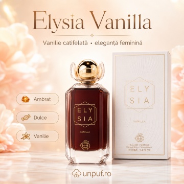 Parfum Arăbesc Fragrance World Elysia Vanilla 100 ml, Apă de Parfum Damă, Aromă Gurmand Dulce cu Vanilie, Zahăr Brun, Boabe de Tonka, Ambră, Lemn Ambrat, Orhidee și Mosc - Img 4