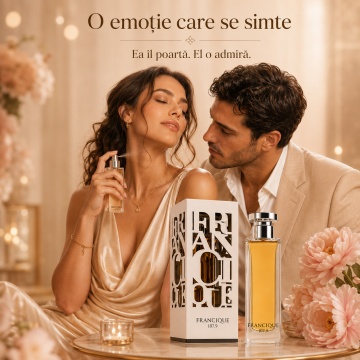 Parfum Arăbesc Francique 107.9 Eau de Parfum 80 ml, Apă de Parfum Unisex, Damă și Bărbat, French Avenue, Inspirat Rouge Smoking BDK, Aromă Floral Fructat Ambrată cu Ghimbir, Mandarină, Piper Roz, Gutui, Iasomie, Trandafir Marocan, Patchouli, Ambră, Mosc ș - Img 5