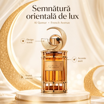 Parfum Arăbesc French Avenue Al Qamar 100 ml, Apă de Parfum Unisex, Damă și Bărbat, Inspirat Babycat, Aromă Aromatic Orientală Cald Condimentată cu Citrice, Condimente, Note Proaspete, Flori Albe, Lavandă, Note Calde, Cedru, Ambră și Mosc - Img 2