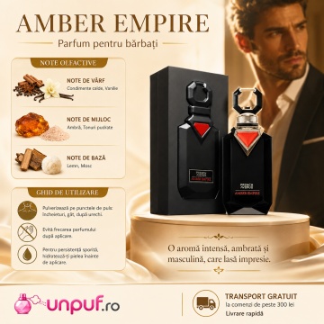 Parfum Arăbesc French Avenue Amber Empire 100 ml, Apă de Parfum Bărbați, Inspirat Blonde Amber Clive Christian, Aromă Oriental Ambrată Caldă cu Citrice, Condimente, Șofran, Rășini, Flori Albe, Note Balsamice, Cedru, Ambră, Mosc și Vanilie - Img 9