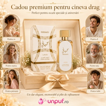 Parfum Arăbesc Hayaati Gold Elixir Lattafa 100 ml, Apă de Parfum Unisex, Aromă Oriental Vanilată cu Anason, Lemn de Santal, Ylang-Ylang, Cedru, Note Pudrate, Ambră și Vanilie - Img 7