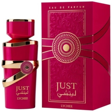 Parfum Arăbesc Just Lychee Fragrance World 100 ml, Apă de Parfum Damă, Aromă Floral Fructată cu Lici, Ananas, Caramel, Coacăză Neagră, Ambră, Lăcrămioară, Trandafir, Mosc, Mușchi și Vanilie - Img 11