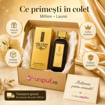 Parfum Arăbesc La Uno Million Le Parfum Fragrance World 100 ml, Apă de Parfum Bărbați, Aromă Pielărie Condimentată, Inspirat 1 Million Parfum Rabanne - Img 4