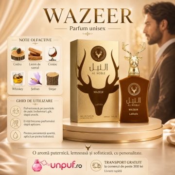Parfum Arăbesc Lattafa Al Noble Wazeer 100 ml, Apă de Parfum Unisex, Aromă Lemnos Aromatică cu Bergamotă, Ienupăr, Mentă, Portocală, Ciocolată, Zmeură, Caramel, Iris, Pară, Ambră, Cedru, Santal, Mosc, Vanilie și Vetiver - Img 9