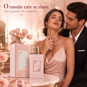 Parfum Arăbesc Lattafa Ameerat Prive Rose 100 ml, Apă de Parfum Damă, Aromă Floral Fructată cu Căpșuni, Portocală, Struguri, Trandafir, Iasomie, Mosc Alb, Chihlimbar, Tonka și Santal - Img 5