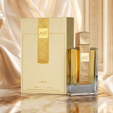 Parfum Arăbesc Lattafa Angham 100 ml, Apă de Parfum Damă, Aromă Vanilată Orientală cu Ghimbir, Mandarină, Piper Roz, Praline, Cacao, Iasomie, Lavandă, Ambră, Mosc și Vanilie