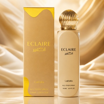 Parfum Arăbesc Lattafa Eclaire All Over Spray 150 ml, Spray de Păr și Corp Damă, Aromă Dulce cu Caramel, Vanilie și Mosc