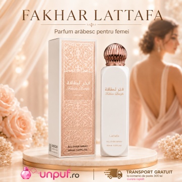 Parfum Arăbesc Lattafa Fakhar Women All Over Spray 150 ml, Spray Parfumat Damă, Aromă Florală cu Bergamotă, Crin, Rodie și Vanilie - Img 10