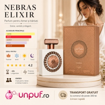 Parfum Arăbesc Lattafa Nebras Elixir 100 ml, Apă de Parfum Damă, Aromă Dulce Vanilată cu Bomboane de Lapte, Frișcă, Mosc și Ambră - Img 8