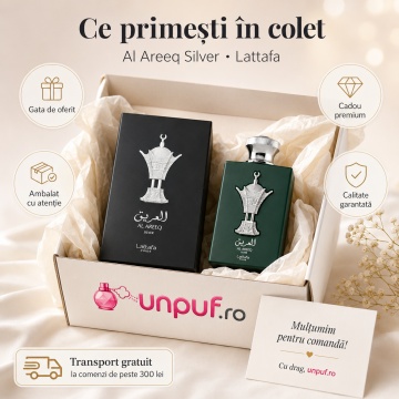 Parfum Arăbesc Lattafa Pride Al Areeq Silver 100 ml, Apă de Parfum Unisex, Aromă Orientală cu Grapefruit, Ghimbir, Vetiver, Mosc, Ambroxon și Lemn de Santal - Img 4