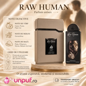 Parfum Arăbesc Lattafa Pride Raw Human EDP 100 ml Unisex, Inspirat Garçon Manqué, Aromă Oriental Lemnoasă cu Caise, Prune, Piper Roz, Osmanthus, Piele, Olibanum, Styrax și Balsam de Brad - Img 9