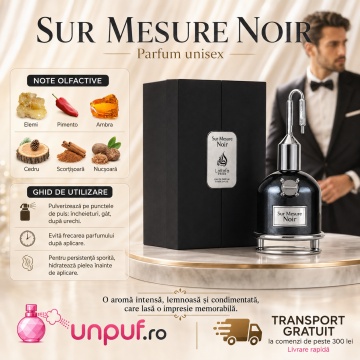 Parfum Arăbesc Lattafa Pride Sur Mesure Noir 100 ml, Apă de Parfum Damă, Aromă Intensă Lemnoasă și Condimentată cu Elemi, Pimento, Ambră, Scorțișoară, Cedru și Nucșoară - Img 9
