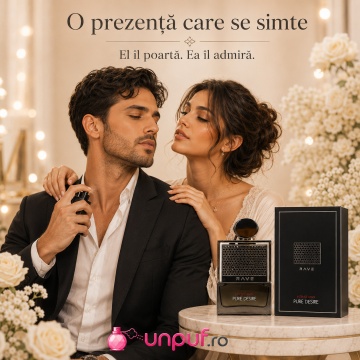 Parfum Arăbesc Lattafa Pure Desire Intense Man 100 ml, Apă de Parfum Bărbat, Aromă Intensă cu Citrice, Piersică, Șofran, Ghimbir, Oud, Santal și Mosc - Img 7