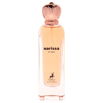 Parfum Arăbesc Narissa Et Moi Maison Alhambra EDP 100 ml Damă, Inspirat All Of Me Narciso Rodriguez, Aromă Floral Fructată cu Coacăză Neagră, Piersică, Magnolie, Iasomie, Mușcată, Trandafir, Tuberoză, Lapte, Caramel, Cașmir, Cedru și Nucă de Cocos - Img 12
