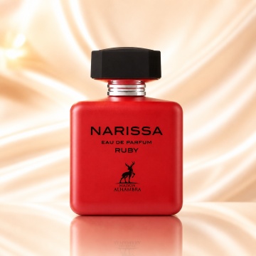 Parfum Arăbesc Narissa Ruby Maison Alhambra EDP 100 ml Damă, Inspirat Narciso Rouge, Aromă Lemnos Floral Mosc cu Mosc, Stânjenel, Trandafir, Cedru, Floare de Portocal, Tuberoză, Tonka, Santal, Vanilie și Vetiver - Img 2