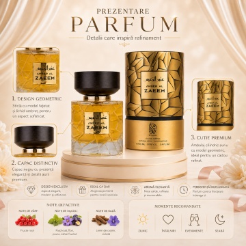 Parfum Arăbesc Nylaa Amber Al Zaeem EDP 100 ml Unisex, Inspirat Baccarat Rouge 540, Aromă Oriental Fructat Chypre cu Fructe Roșii, Patchouli, Flori, Prune, Zahăr Fructat, Lemn de Cașmir și Violetă - Img 3