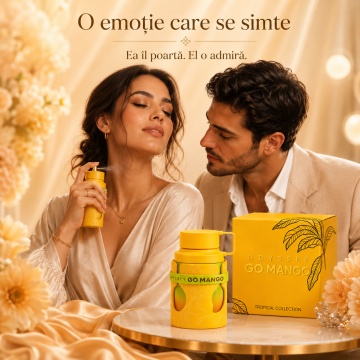 Parfum Arăbesc Odyssey Go Mango Men Armaf 100 ml, Apă de Parfum Unisex, Damă și Bărbat, Aromă Fructat Florală Tropicală, Inspirat God Of Fire - Img 5