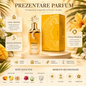 Parfum Arăbesc Ophidian Mango Bliss Paris Corner 100 ml, Apă de Parfum Unisex, Damă, Bărbat, Aromă Fructat Tropicală, Inspirat God of Fire - Img 3