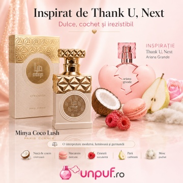 Parfum Arăbesc Paris Corner Minya Coco Lush 100 ml, Apă de Parfum Unisex, Damă, Bărbat, Aromă Dulce Fructată cu Apă de Cocos, Zmeură, Macarons și Mosc, Inspirat Thank U Next - Img 8