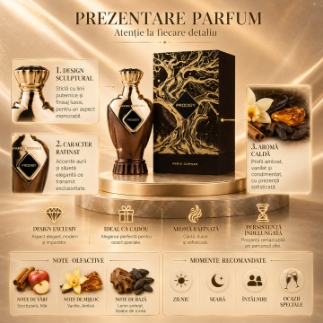 Parfum Arăbesc Paris Corner Prodigy 100 ml, Apă de Parfum Unisex, Damă, Bărbat, Aromă Oriental Lemnoasă, Caldă, Dulce și Sofisticată, Inspirat Angels’ Share - Img 3