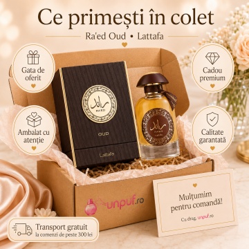 Parfum Arăbesc Ra'Ed Oud Lattafa EDP 100 ml Bărbat, Inspirat La Yuqawam Homme, Aromă Oriental Lemnoasă cu Oud, Note Picante, Cedru, Lemn de Guaiac, Note Dulci, Note Florale, Fum și Pielărie - Img 4