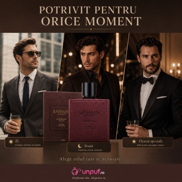 Parfum Arăbesc Rayhaan Cordova pentru Bărbați 100 ml, Lemnos Pielos Ambrat, Leather Collection - Img 7