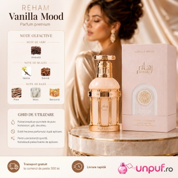 Parfum Arăbesc Reham Vanilla Mood Paris Corner 100 ml, Apă de Parfum Unisex, Damă și Bărbat, Aromă Vanilat Gurmandă, Inspirat Tandrețea Vaniliei - Img 9