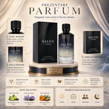 Parfum Arăbesc Salvo Intense Maison Alhambra EDP 100 ml Bărbat, Inspirat Sauvage, Aromă Oriental Fougère cu Bergamotă, Lavandă, Anason, Nucșoară, Piper, Ambroxan și Vanilie - Img 3