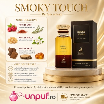 Parfum Arăbesc Smoky Touch Maison Alhambra 80 ml, Apă de Parfum Unisex, Damă și Bărbat, Inspirat Tuscan Leather, Aromă Lemnos Fumurie cu Bergamotă, Fum, Piper, Condimente, Lemn Ars, Tămâie, Tutun, Ambră, Mosc și Piele - Img 9
