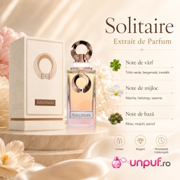 Parfum Arăbesc Solitaire French Avenue Extrait de Parfum 100 ml Unisex, Inspirat Kiss Of Bliss Penhaligons, Aromă Floral Ambrată Elegantă cu Bergamotă, Pară, Piper Roz, Iasomie, Iris, Trandafir, Cedru, Mosc și Vanilie - Img 3