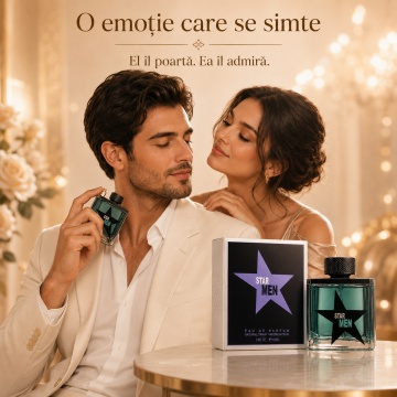 Parfum Arăbesc Star Men Fragrance World 100 ml, Apă de Parfum Bărbați, Aromă Oriental Fougere Dulce Condimentată cu Bergamotă, Mentă, Lavandă, Coriandru, Caramel, Miere, Lapte, Cafea, Vanilie, Tonka, Ambră și Mosc - Img 5