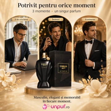 Parfum Arăbesc Urban Man Le Parfum Fragrance World 90 ml, Apă de Parfum Bărbat, Aromă Lemnos Ambrată Modernă cu Bergamotă, Citrice, Piper Roz, Iasomie, Lavandă, Lemn de Santal, Patchouli, Ambră, Cedru și Mosc - Img 6