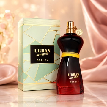 Parfum Arăbesc Urban Women Beauty Fragrance World 100 ml, Apă de Parfum Damă, Aromă Floral Fructată Feminină cu Coacăze Negre, Mandarină, Pară, Floare de Portocal, Iasomie, Iris, Patchouli, Praline, Mosc și Vanilie