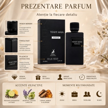 Parfum Arăbesc Yeah! Man Parfum Maison Alhambra EDP 100 ml Bărbat, Inspirat Y Le Parfum Yves Saint Laurent, Aromă Oriental Fougère Ambrată cu Măr, Aldehide, Grepfrut, Ghimbir, Salvie, Lavandă, Mușcată, Tonka, Cedru, Olibanum și Paciuli - Img 3