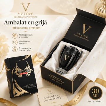 Parfum Bărbat V.V. Love Insuperabile Victoriae Eau de Parfum 30 ml, Inspirat din Invictus Victory Rabanne, Aromă Vanilată, Ambrată și Persistentă - Img 5
