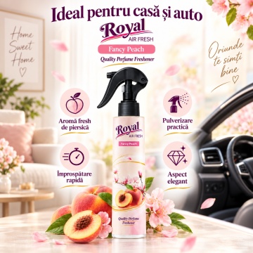 Parfum Concentrat de Cameră Guma Turbo Fancy Peach Royal, Parfum Ambiental Intens cu Aromă Dulce și Fructată, pentru Spații Interioare si Auto, 250 ml - Img 2