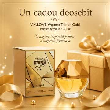 Parfum Damă V.V. Love Women Trillion Gold, Apă de Parfum 30 ml – Elegant, Auriu, Inspirat din Million Gold Rabanne - Img 5