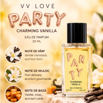 Parfum Dama VV Love Party Charming Vanilla, Eau de Parfum EDP, 30 ml, Persistent, Dulce Vanilat, Floral-Gurmand, cu Mosc, pentru Zi si Seara - Img 2