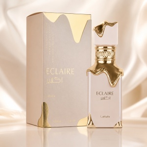 Parfum Eclaire Lattafa 100 ml, Apă de Parfum Damă, aromă dulce gurmandă cu caramel, lapte, miere, vanilie și pralină