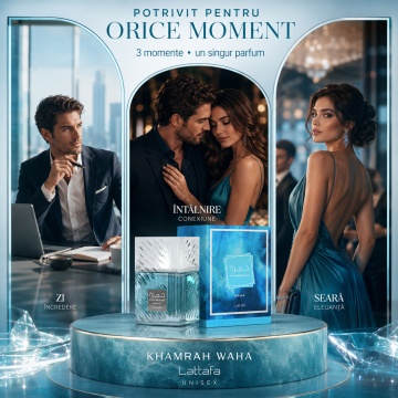Parfum Khamrah Waha Lattafa 100 ml, Apă de Parfum Unisex, Aromă Acvatică Proaspătă - Img 7